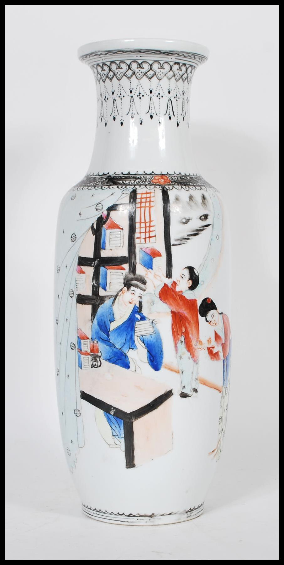 An unusual early 20th Century unfinished Chinese porcelain vase. The vase having hand painted