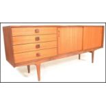 A large 1960's retro vintage stained teak wood sideboard credenza possibly by IB Kofod Larsen for