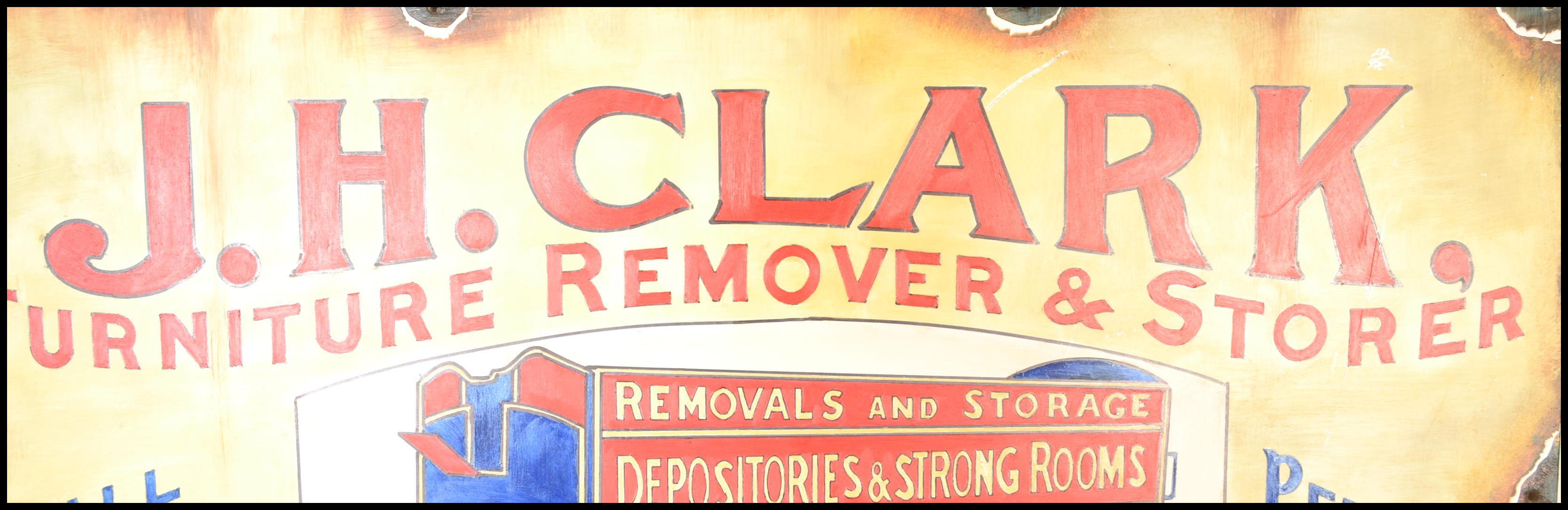 A contemporary artist's impression of a vintage enamel advertising sign for J. H. Clark furniture - Image 3 of 3