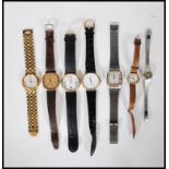 A collection of vintage gentleman's watches to include a Maurice LaCroix, a Bulova Quartz, a Seiko