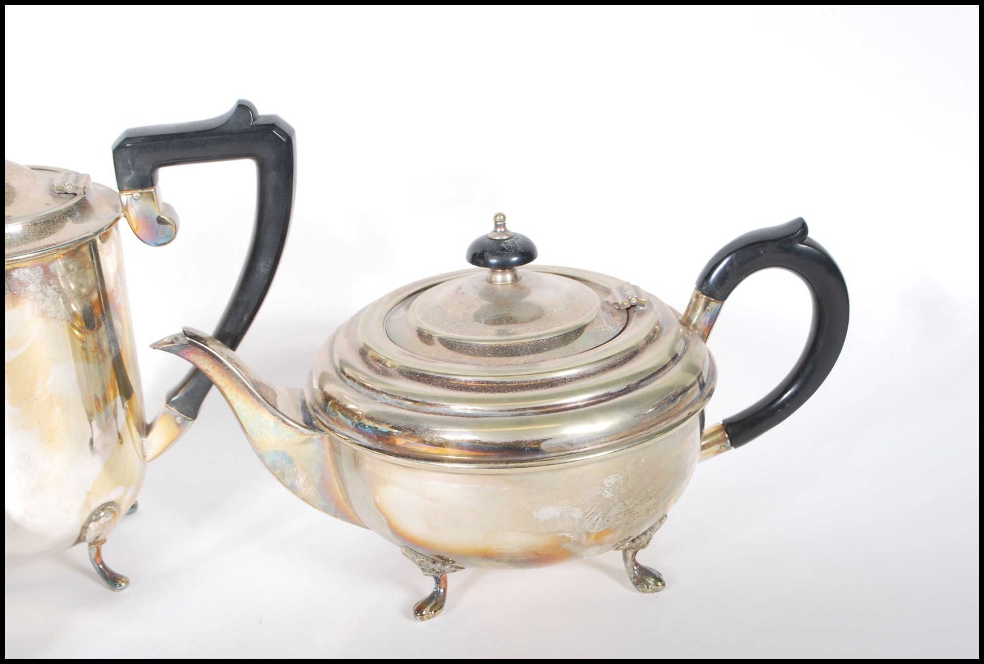 A collection of early 20th Century silver plated items to include hotel ware, teapots, coffee / - Image 6 of 7