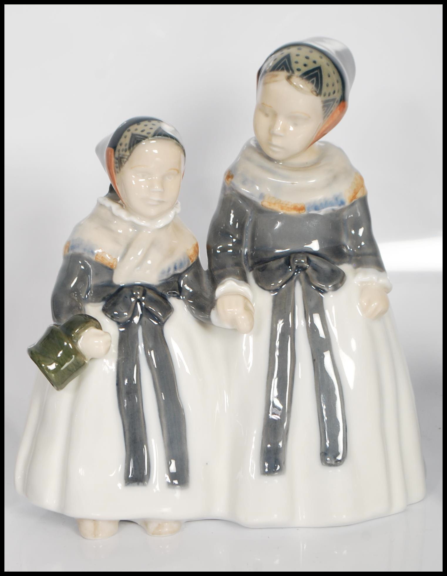 A collection of Royal Copenhagen figurines to include no. 1316 figure group of two milk maids, no. - Image 4 of 8