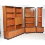 A good retro 20th Century G-Plan modular four section teak wood retro sideboard cabinet bookcase