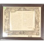 A 20th Century framed and glazed photomechanical print of a letter from Queen Alexandra concerning