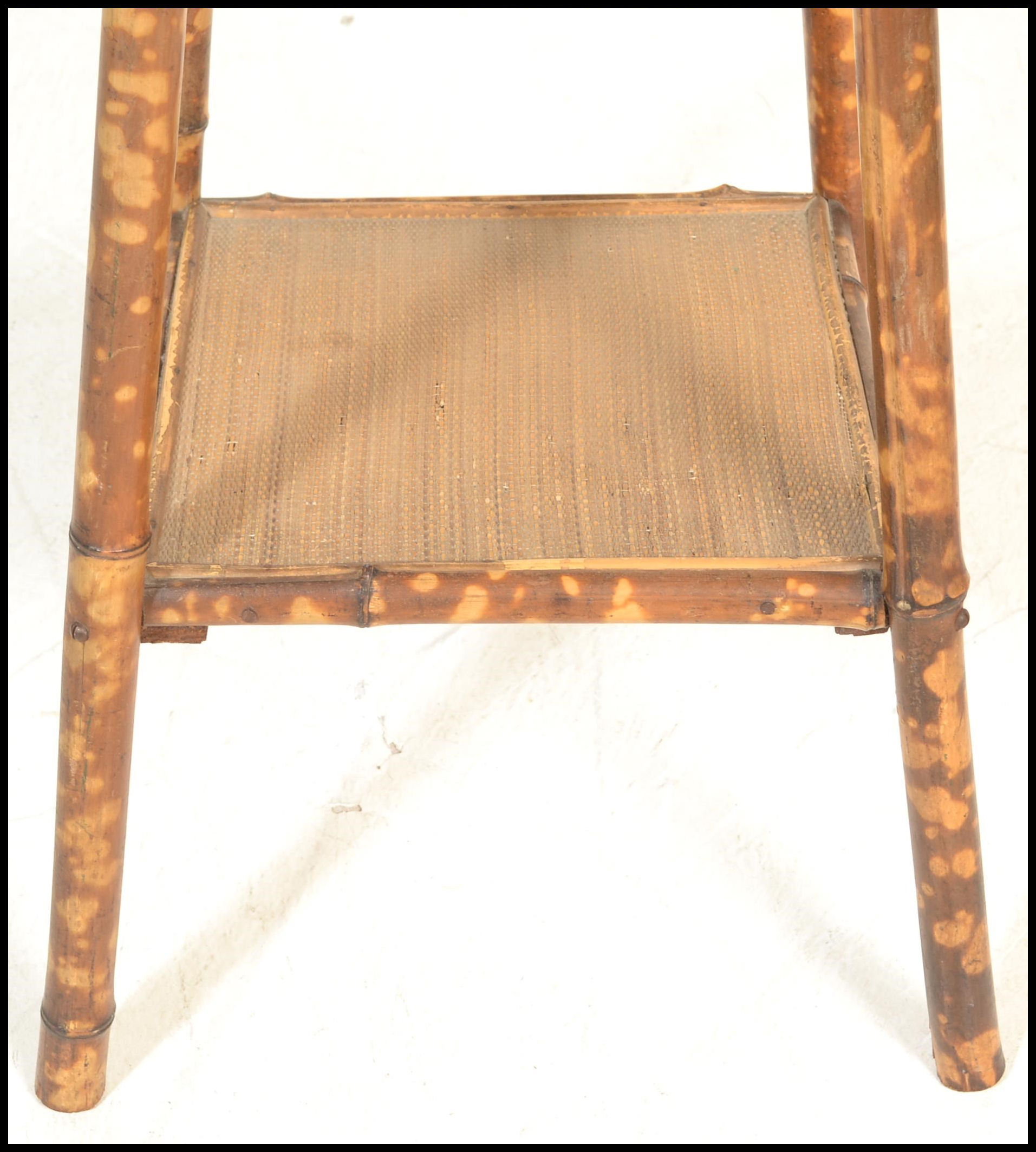 A 19th century Victorian aesthetic movement bamboo occasional / side table. Twin tiers, of square - Image 5 of 5