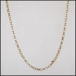 A a 9ct gold belcher link fob chain having a clip fastening. Weight 11.5g. Chain measures 60cm.
