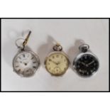 A group of three 20th Century pocket watches to include an A. W. W. Co Waltham Mass silver