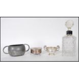 A selection of silver items to include a twin hand