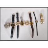 A collection of gents vintage and retro mechanical wind up wrist watches to include Lonestar,