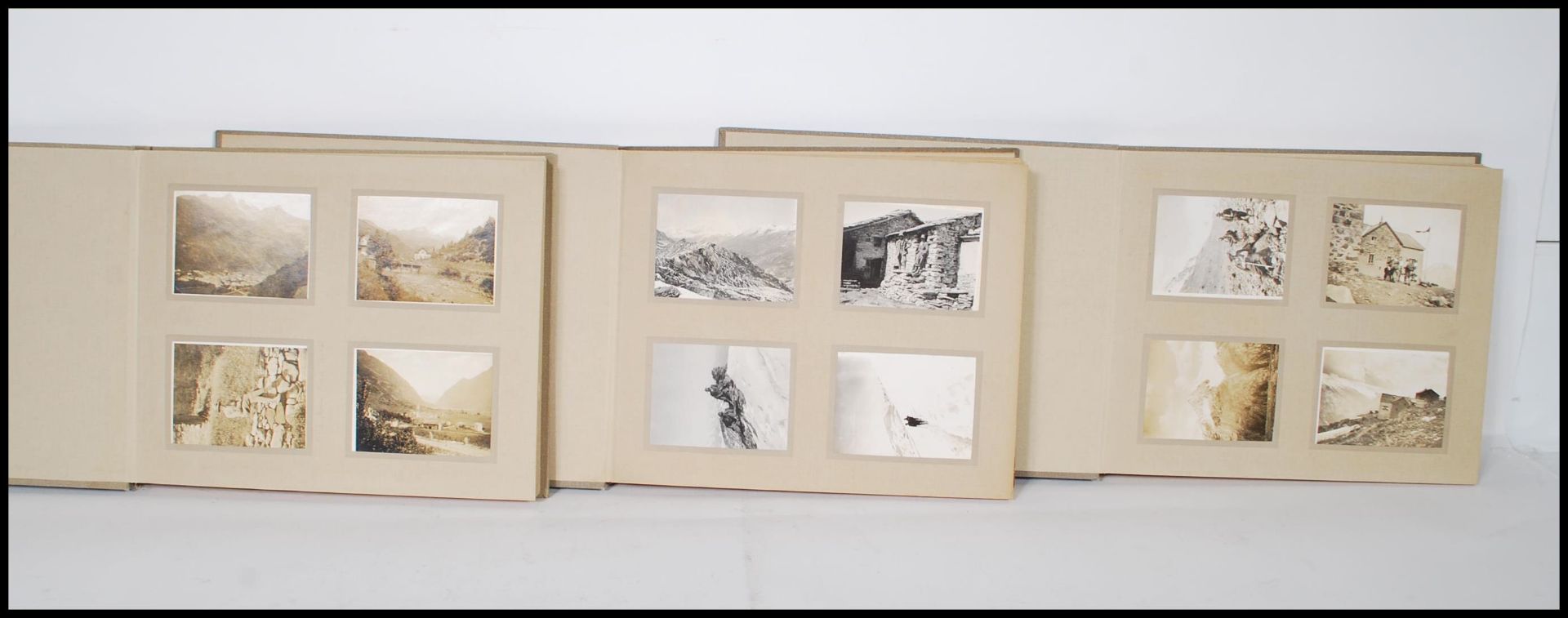 Three Photograph albums circa 1920/30's of trips to Norway and Switzerland showing skiing,