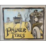 A contemporary artist's impression of a vintage enamel advertising sign for Palmer Tyres, the