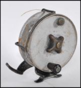 A vintage 20th Century Hardy Eddystone 6" Alloy Big Game Reel - long hand brake lever, Bickerdyke