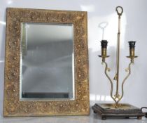 An early 20th Century wall mirror of rectangular f