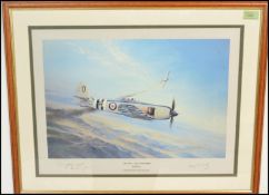After Robert Taylor - A 20th Century naval print entitled ' Sea Fury - M.I.G. Encounter' captioned