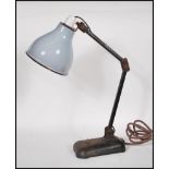 Memlite- An original vintage circa 1940's industrial factory anglepoise desk lamp having an