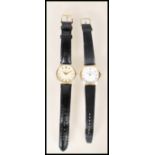 TWO ORIGINAL ROTARY GENTS WATCHES INCLUDING SILVER EXAMPLE