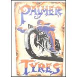 A contemporary artist's impression of a vintage enamel advertising sign for Palmer Tyers, the