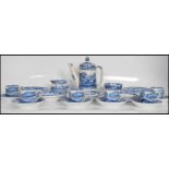 A mid 20th Century Copeland and Spode coffee services in the transfer printed Italian pattern