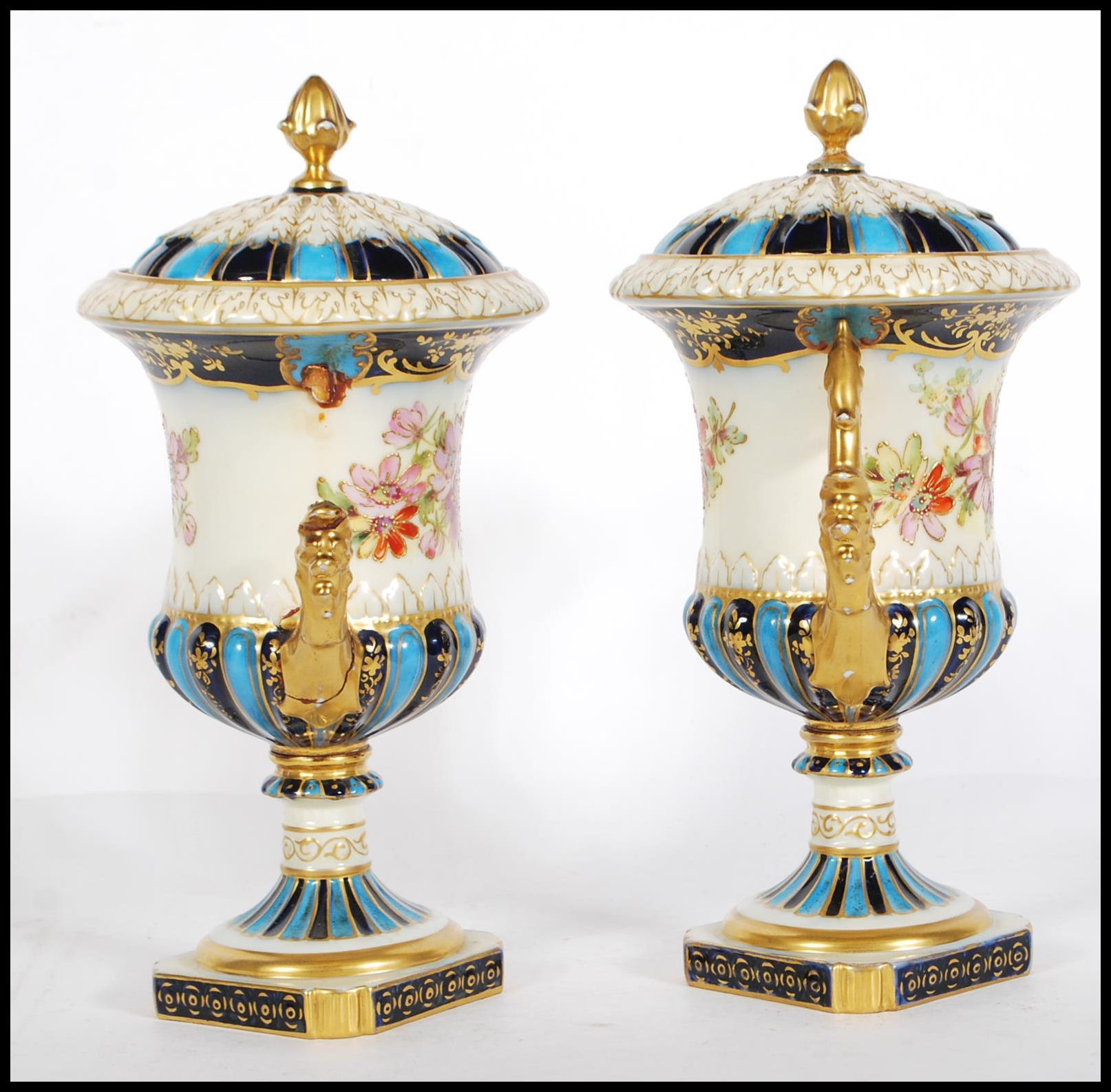 A pair of 19th Century Continental twin handled li - Image 2 of 8