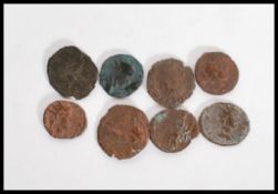 A group of copper Roman coins believed to be hamme