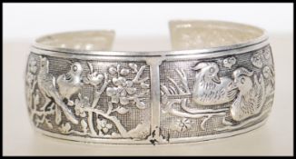 A Chinese silver white metal bangle / bracelet bei
