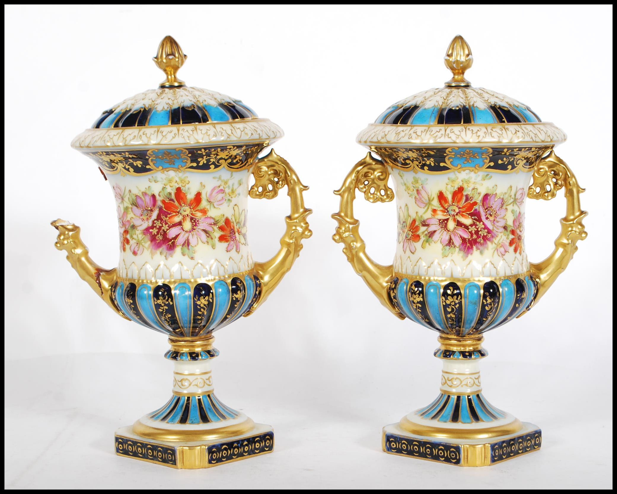 A pair of 19th Century Continental twin handled li