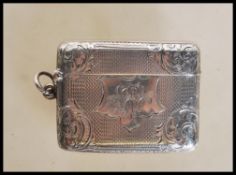 A 19th Century Victorian silver hallmarked vesta c