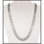 A hallmarked 925 silver heavy curb chain necklace