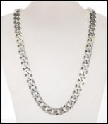 A hallmarked 925 silver heavy curb chain necklace