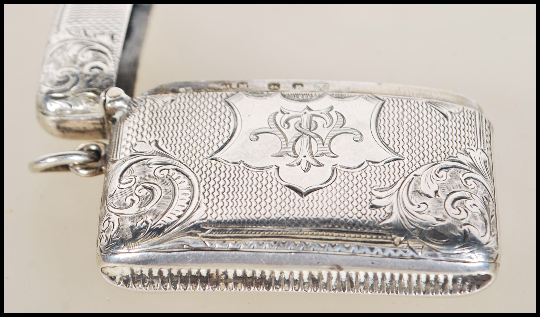 A 19th Century Victorian silver hallmarked vesta c - Image 4 of 5