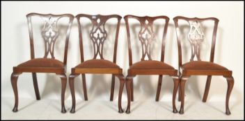 A set of 4 late 19th century mahogany Chippendale