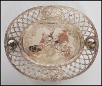 A 19th Century continental silver dish having rais