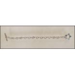 A silver 925 belcher hoop link bracelet chain with