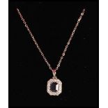 A stamped 18ct white gold necklace having a fine l