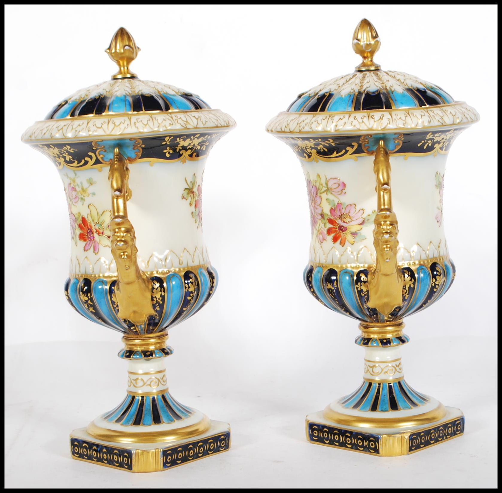 A pair of 19th Century Continental twin handled li - Image 4 of 8