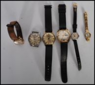 A collection of six vintage mens and ladies wrist