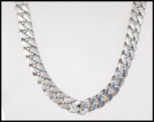 A hallmarked 925 silver heavy curb chain necklace