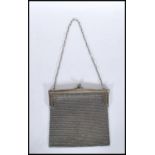 A 20th Century vintage silver mesh purse / bag hav