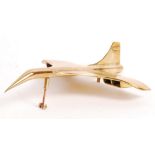 TRENCH ART STYLE CAST BRASS MODEL OF THE CONCORDE