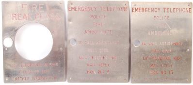 COLLECTION OF VINTAGE EMERGENCY TELEPHONE STEEL SI