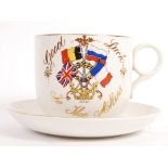 WWI GOOD LUCK TO THE ALLIES OVERSIZED TEACUP