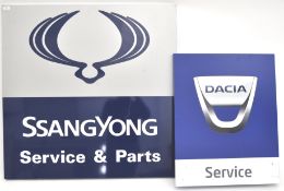 TWO CONTEMPORARY DACIA AND SSANGYONG CAR SHOWROOM