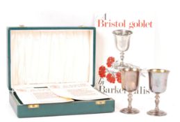 RARE BRISTOL BARKER ELLIS SILVER GOBLETS - AWARDED