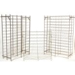 A good pair of French Rigidex 20th century cast iron / wrought metal wine rack cages to include 2 of