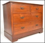 A 19th Century mahogany two over three country chest of drawers, two short over two long drawers