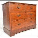 A 19th Century mahogany two over three country chest of drawers, two short over two long drawers