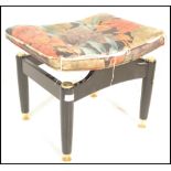 A vintage mid 20th Century Ernst Gomme for  G Plan dressing table stool floral upholstered