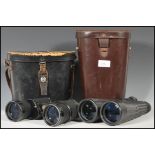 Two pairs of vintage binoculars to include a pair of Hilkinson Olympic 8 x 56 Field 6.5 binoculars