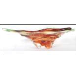 A 1960's vintage retro Czech studio art glass centrepiece bowl in the manner of Mstisov, formed in