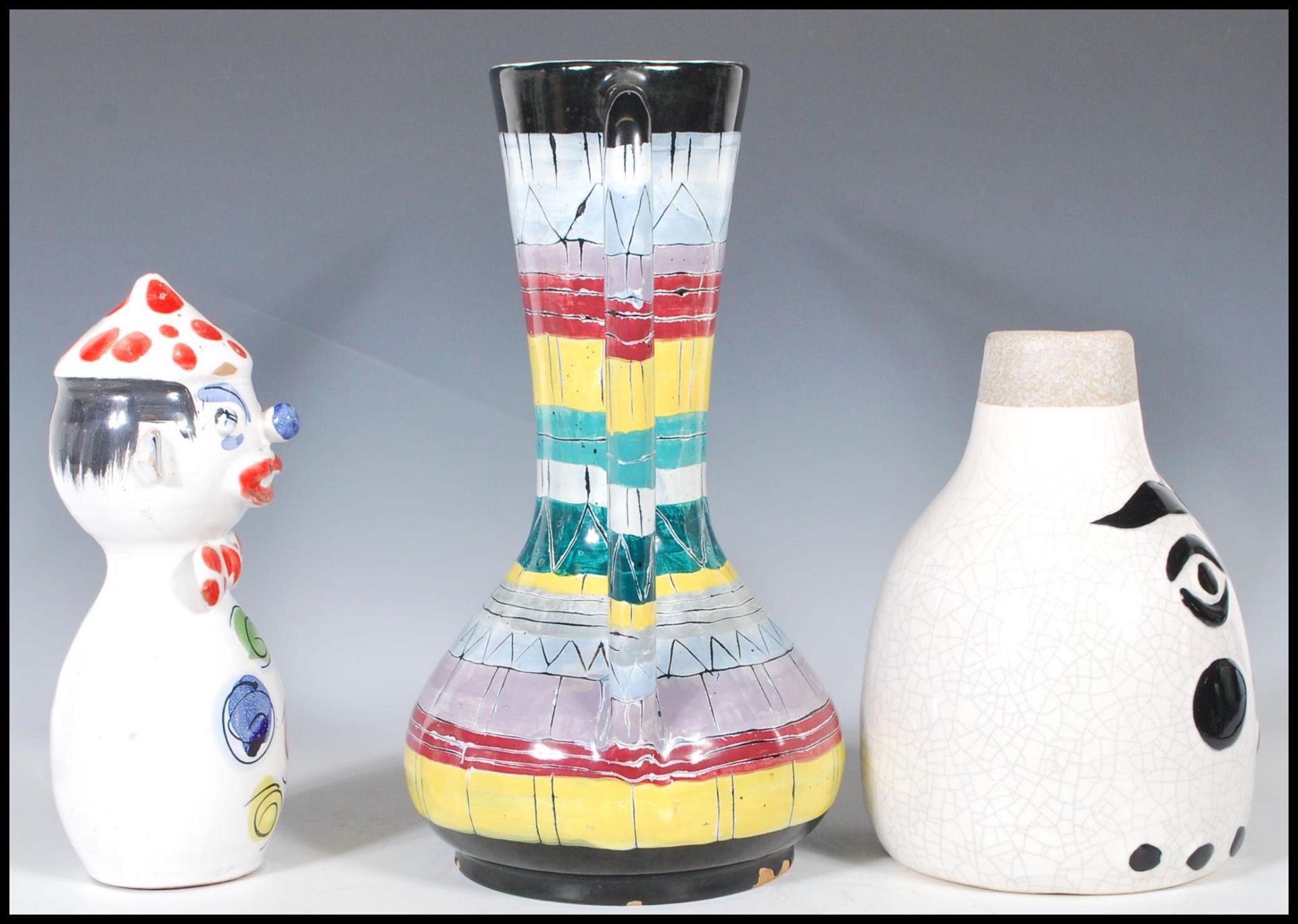 A group of three mid 20th Century ceramic wares to include a decorative San Polo Italian water jug - Bild 2 aus 8